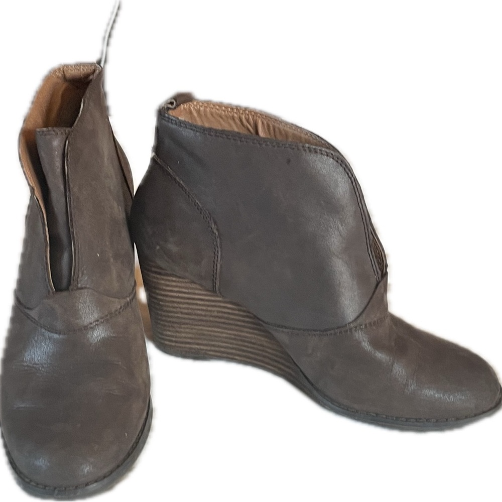 Lucky Brand Brown Leather Booties